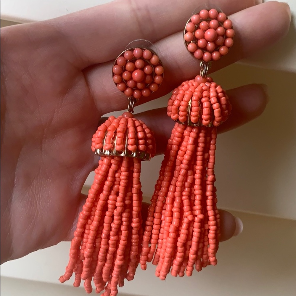 Bauble bae coral drop earrings
